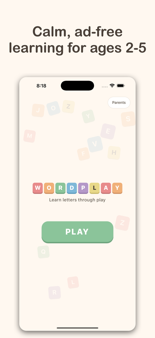 Wordplay home screen
