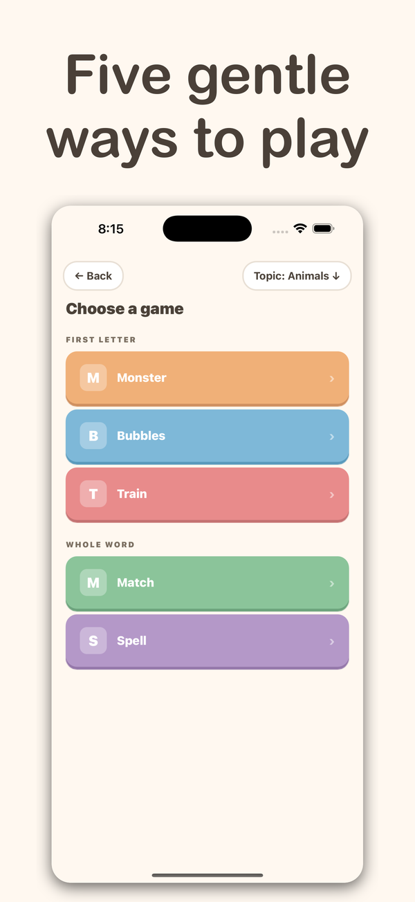 Choosing a game in Wordplay