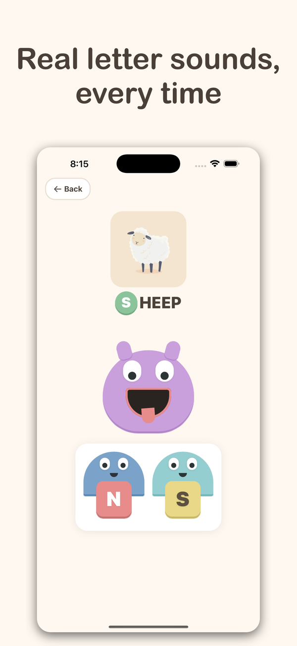 The Hungry Monster letter game